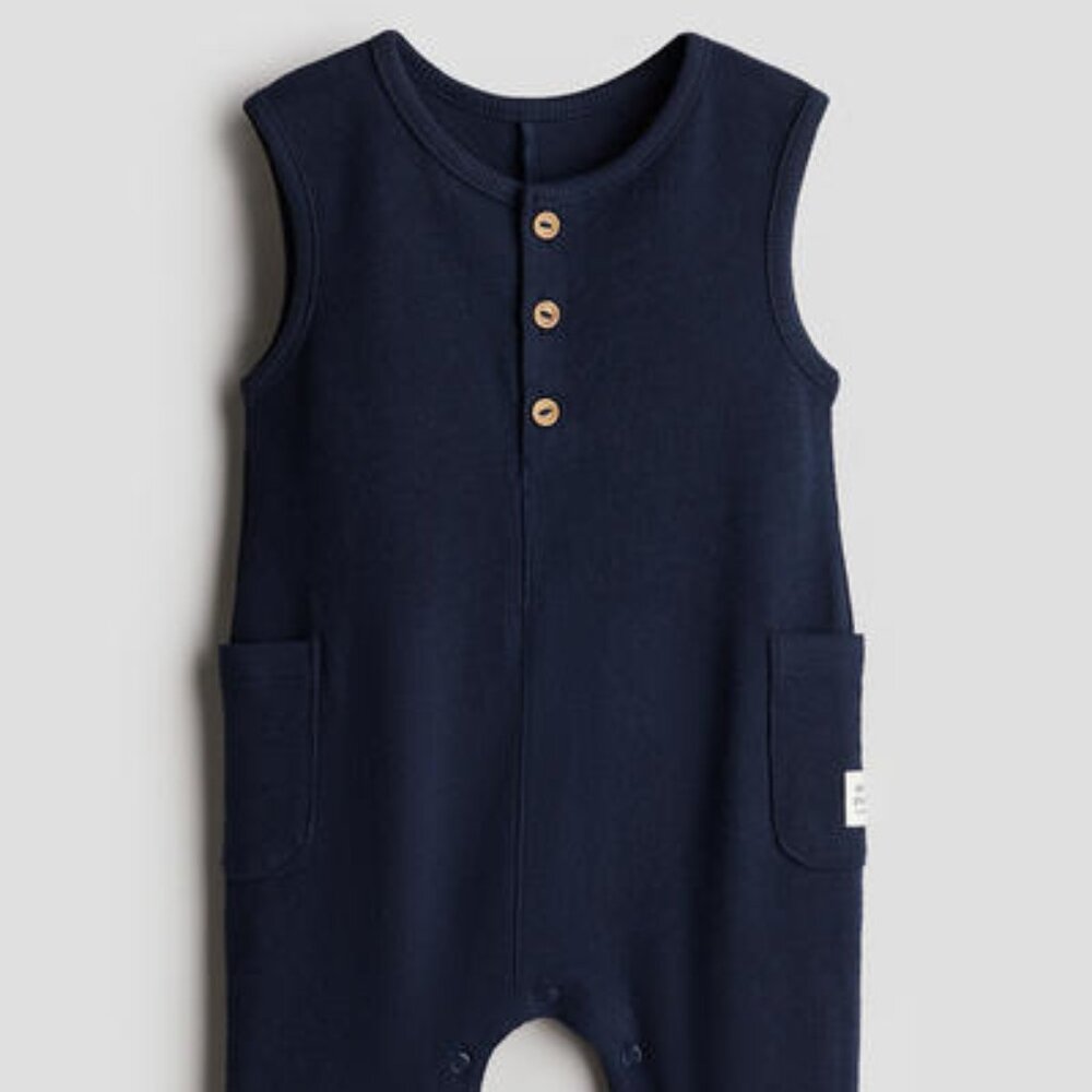 H&M - Cotton jumpsuit Navy Blue Dark
